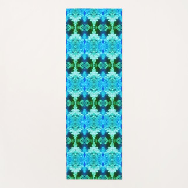 Hy Blue Ikat Zen Yoga Mat (Front)