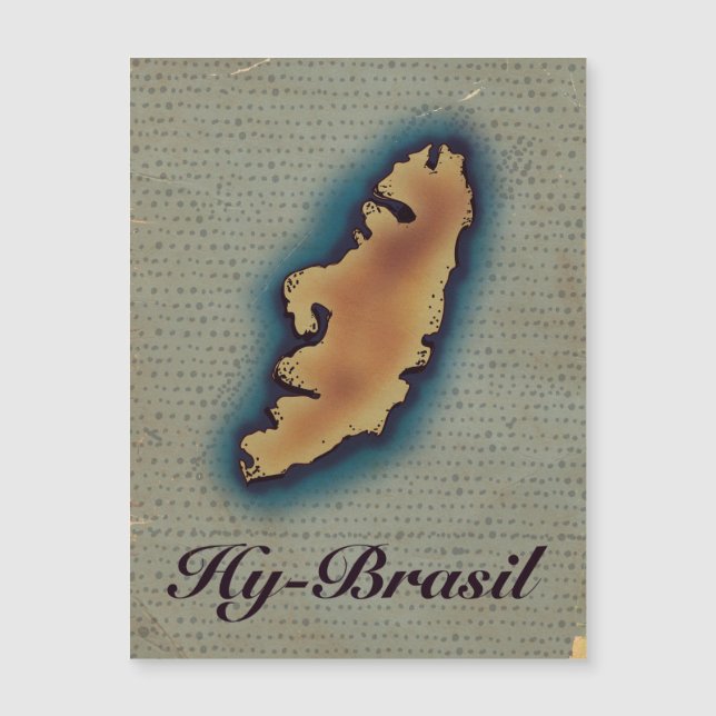 Hy-Brazil Mythological Old Map (Front)
