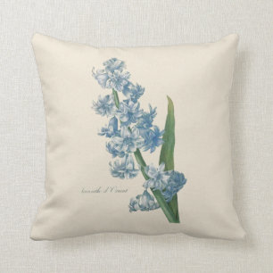 Hyacinth Blue Flower Illustration Throw Pillow