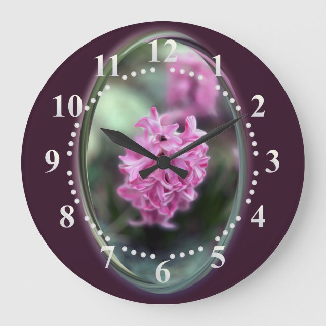Hyacinth in spring large clock (Front)