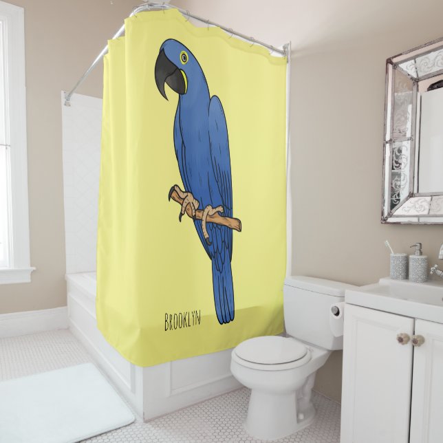Hyacinth macaw bird cartoon illustration  (In Situ)