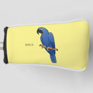 Hyacinth macaw bird cartoon illustration golf head cover