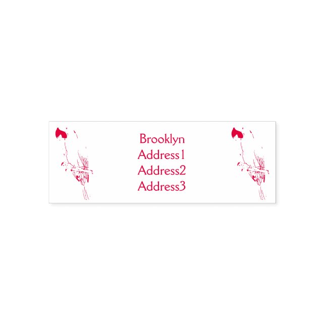 Hyacinth macaw bird cartoon illustration  self-inking stamp (Design)