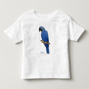 Hyacinth macaw bird cartoon illustration toddler t-shirt