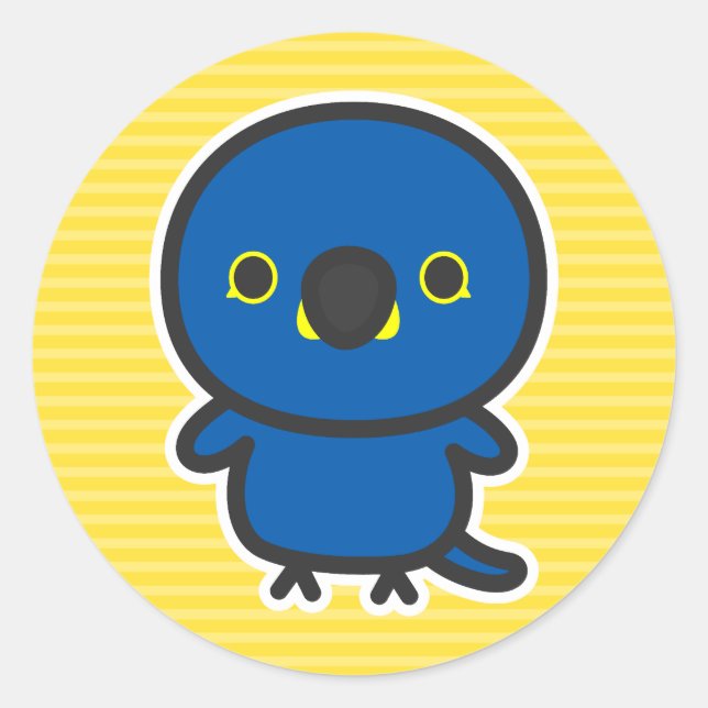 Hyacinth macaw classic round sticker (Front)