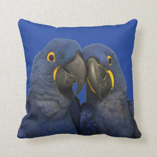 Hyacinth Macaw Parrot Bird Rare Blue Throw Pillow