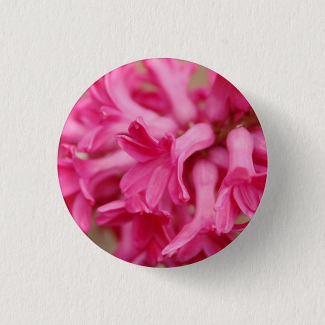 Hyacinth Pink 1 Inch Round Button (Front)