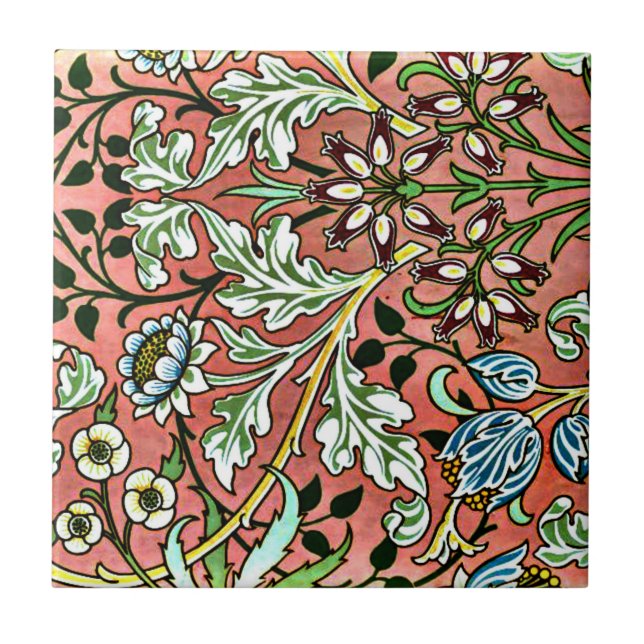 Hyacinth - William Morris Vintage Design Tile (Front)