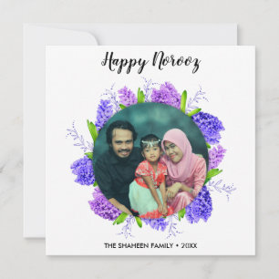 Hyacinth Wreath Happy Norooz Carte photo du Nouvel