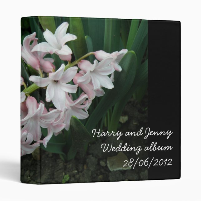 Hyacinths Custom Wedding Album Binder (Front/Spine)
