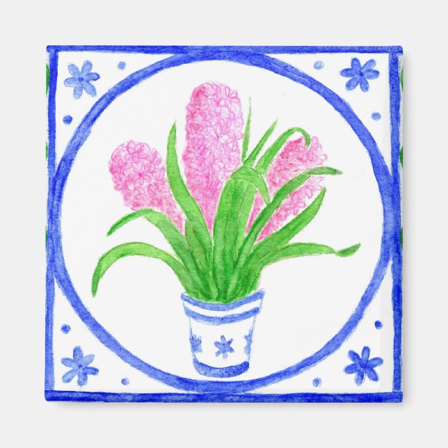 'Hyacinths' Fridge Magnet (Front)