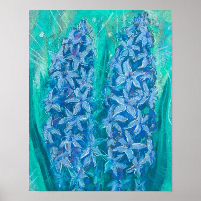Hyacinths Sping Flower Easter Gift Floral Painting Poster (Front)
