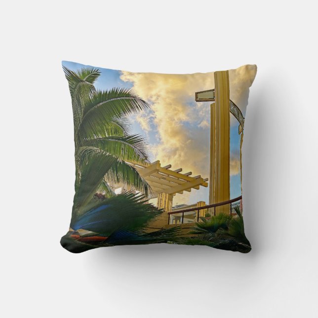 Hyatt Waikiki Throw Pillow (Front)