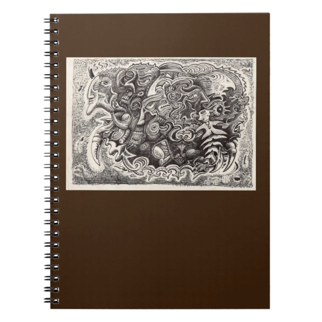 Hybrid Beast ink drawing  Notebook (Front)