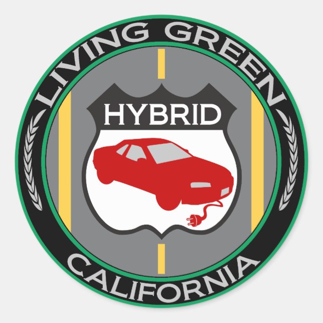 Hybrid California Classic Round Sticker (Front)