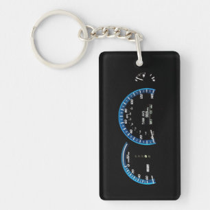 Hybrid Car Instrument Cluster Key Tag Keychain
