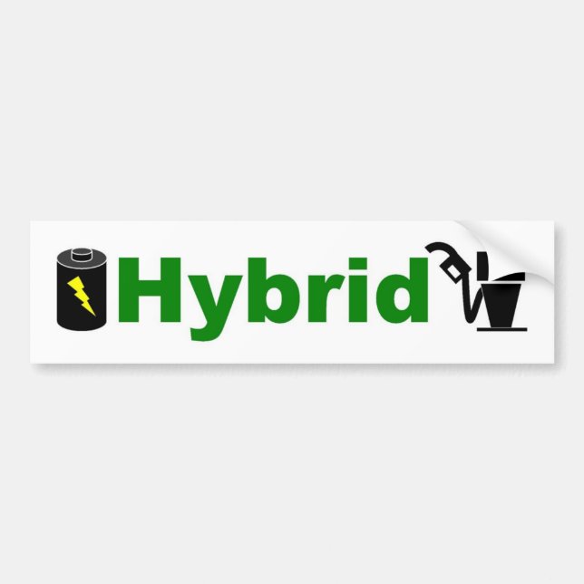 HYBRID green battery and pump Bumper Sticker (Front)