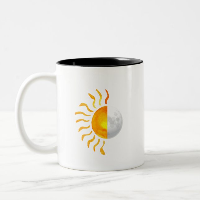 Hybrid Sun And Moon Two-Tone Coffee Mug (Left)