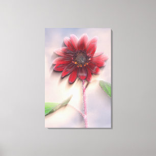 Hybrid sunflower blowing in the wind canvas print