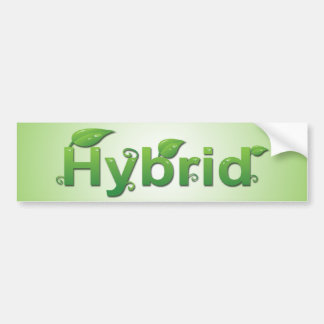 "Hybrid" with Leaves Bumper Sticker