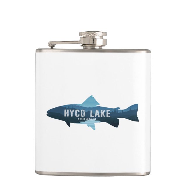 Hyco Lake North Carolina Fish Hip Flask (Front)