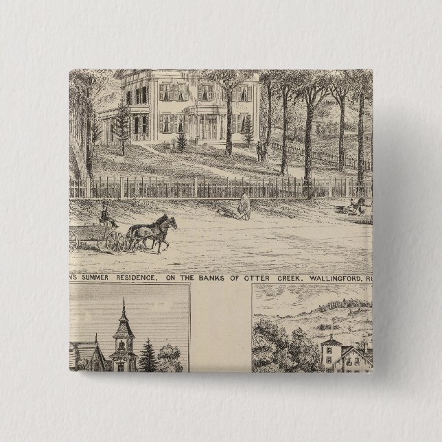 Hyde Hotel in Wallingford 2 Inch Square Button (Front)