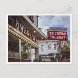Hyde Street San Francisco Ice Cream Shop Sign Postcard