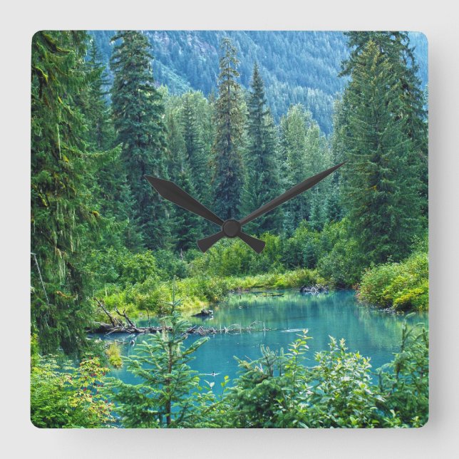 Hyder Alaska Scenic Forest & Lake Clock (Front)