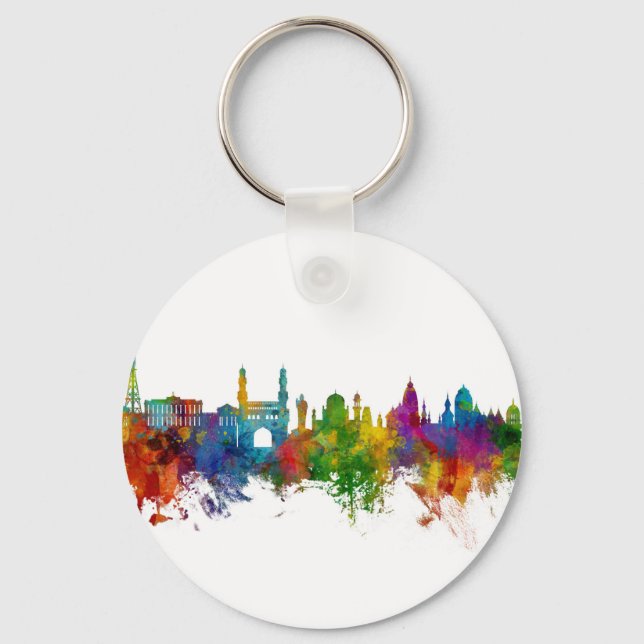 Hyderabad Skyline India Keychain (Front)