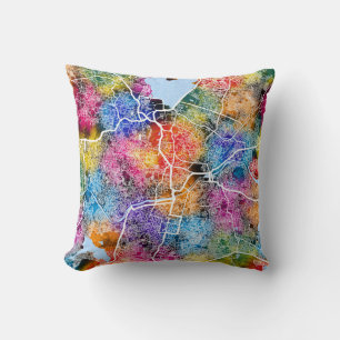 Hyderabad Telangana Map Throw Pillow