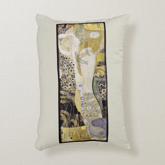 Hydra (aka Water Serpents I) by Gustav Klimt  Accent Pillow (Front(Vertical))