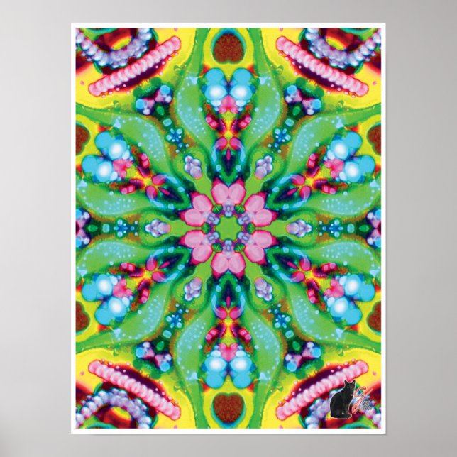 Hydra Cinetic Collage Kaleidoscope Poster (Devant)