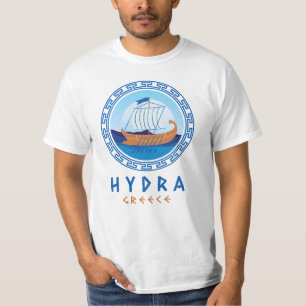 Hydra, Greece Greek Ship Design Men's T-Shirt