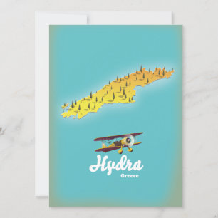 Hydra greece retro map