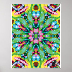 Hydra Kinetic Collage Kaleidoscope Poster