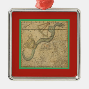 Hydra Vintage Constellation Star Chart Christmas Metal Ornament
