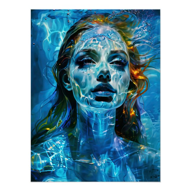 "Hydralea" – Underwater Muse in Motion   Poster (Front)