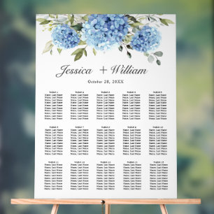 Hydrangea 15 Tables SEATING CHART Acrylic Sign