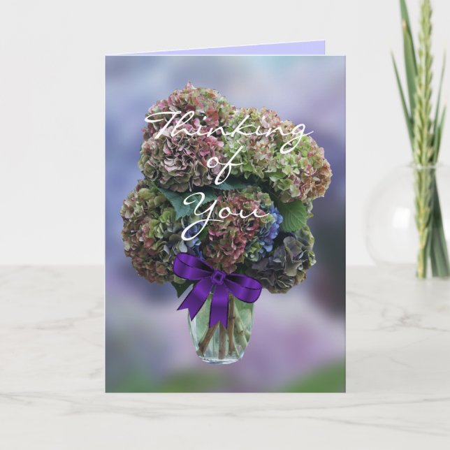 Hydrangea 2385 in Vase- customize any occasion Card (Front)