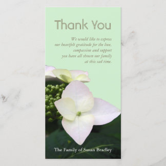 Hydrangea 2 Custom Sympathy Thank You Photo Card