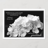 Hydrangea and Black and White Sympathy Thank You