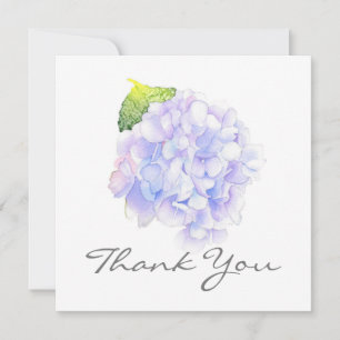 Hydrangea Aquarelle Vignette Carte de remerciement