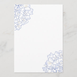Hydrangea Art White Wedding Program Paper