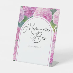 Hydrangea Baby Shower Mom-osa Bar Pedestal Sign