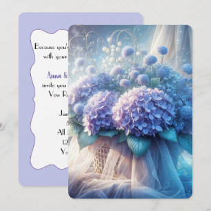 Hydrangea Basket For Wedding Vow Renewal Invitation