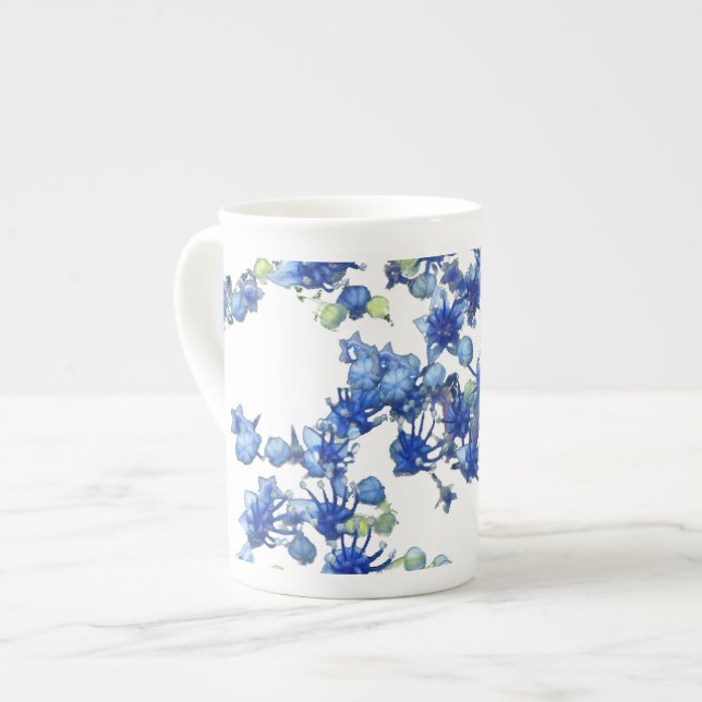 hydrangea bgc transparent bone china mug (Front Left)