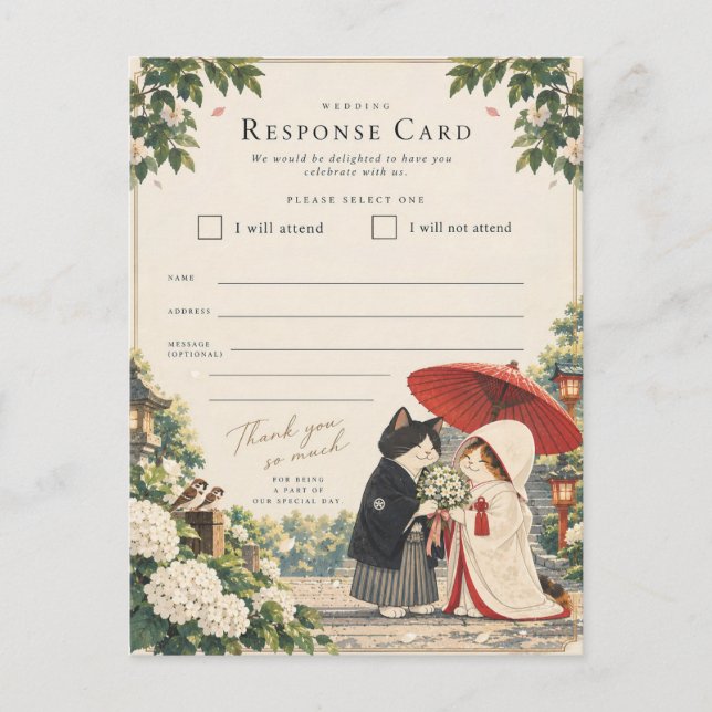 Hydrangea Blessing Invitation Postcard (Front)