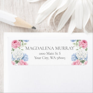 Hydrangea Bleu et Rose Rose Floral Jardin Anglais