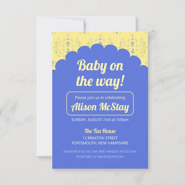Hydrangea Block Baby Shower Invitation (Front)