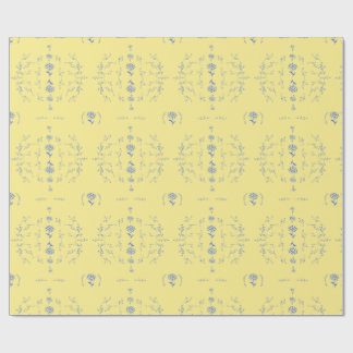 Hydrangea Block Yellow and Blue Pattern Wrapping Paper